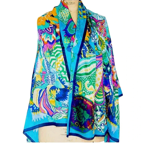 ABIGAIL RIGGS Floral Scarf Go For It Mission Empowerment 2014  Scarf - Picture 1 of 8